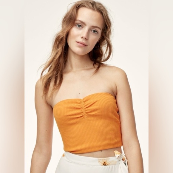 Wilfred Tops - Wilfred Orange Strapless Ribbed Top size small